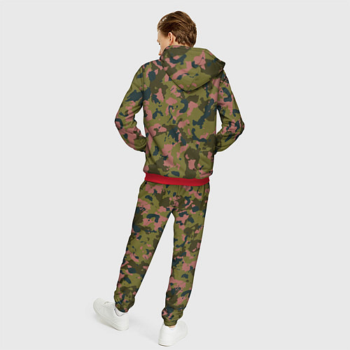 Мужской костюм Камуфляжный паттерн зеленый с розовыми пятнами / 3D-Красный – фото 4