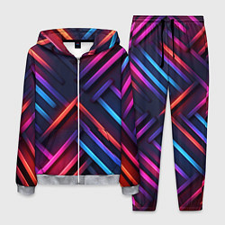 Костюм мужской Неоновый узор пластины, цвет: 3D-меланж