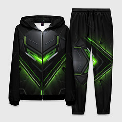 Мужской костюм Green and black abstract style