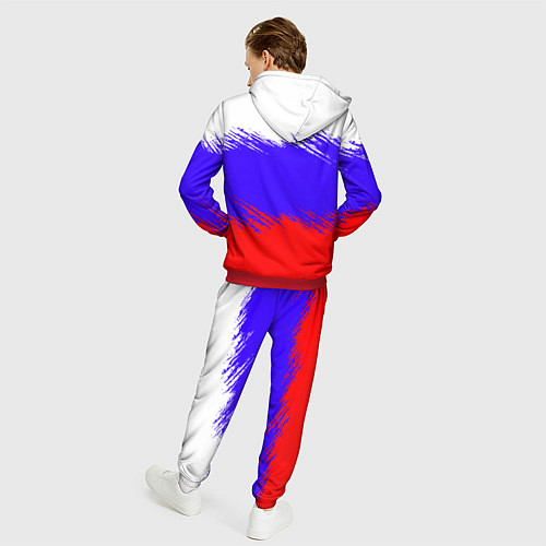 Мужской костюм Триколор штрихи / 3D-Красный – фото 4