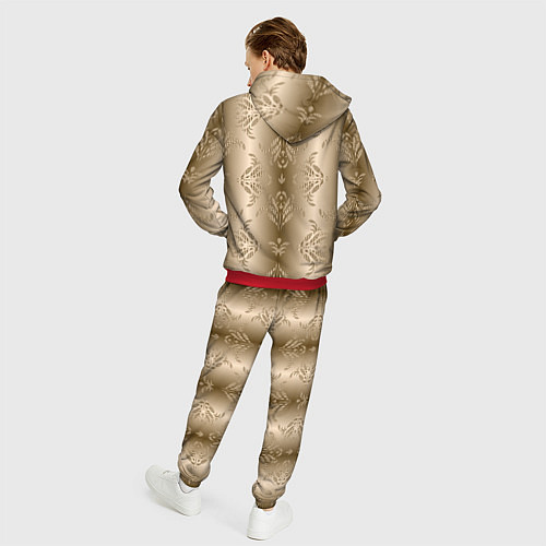Мужской костюм Коричневый градиент с узором / 3D-Красный – фото 4