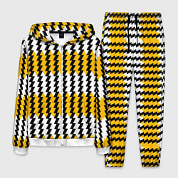 Костюм мужской Вертикальные жёлто-белые полосы, цвет: 3D-белый