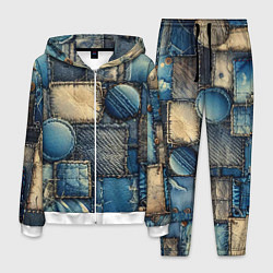 Костюм мужской Denim patchwork - ai art, цвет: 3D-белый