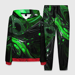 Костюм мужской Green dark abstract geometry style, цвет: 3D-красный