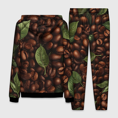 Мужской костюм Кофейные зёрна с листьями / 3D-Черный – фото 2