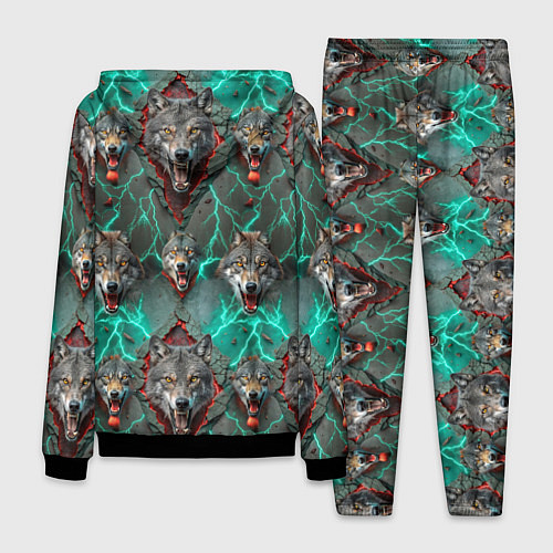 Мужской костюм Эпичный паттерн из волков / 3D-Черный – фото 2