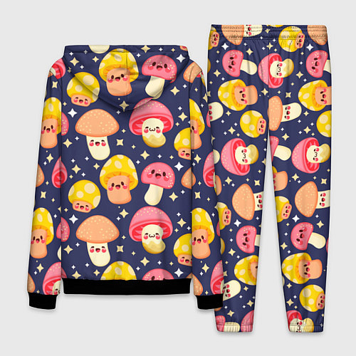 Мужской костюм Веселые грибочки паттерн / 3D-Черный – фото 2