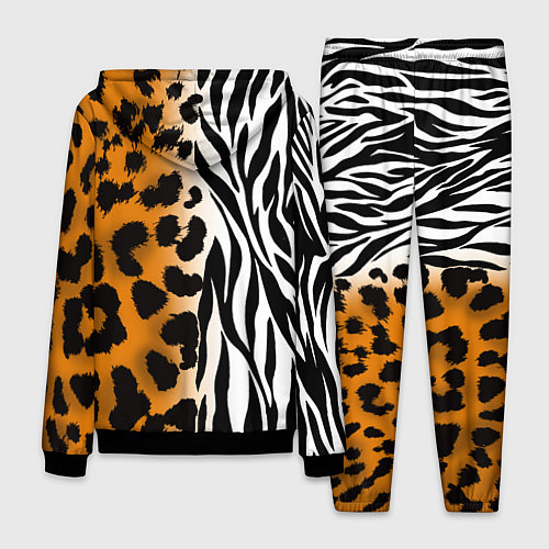 Мужской костюм Леопардовые пятна с полосками зебры / 3D-Черный – фото 2