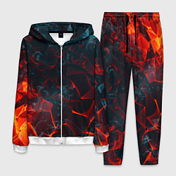 Мужской костюм Темная абстракция с разломом красных плит