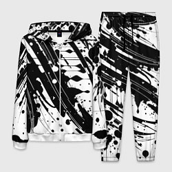 Мужской костюм Чёрно белая абстракция - кляксы