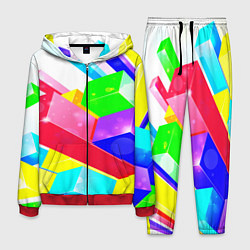 Костюм мужской Цветные столбы, цвет: 3D-красный