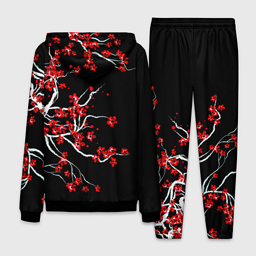 Мужской костюм Цветы сакуры / 3D-Черный – фото 2