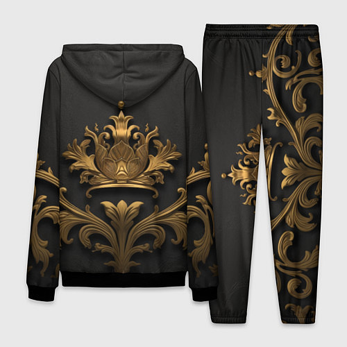 Мужской костюм Объемная золотая корона с узорами / 3D-Черный – фото 2