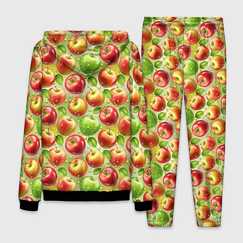 Мужской костюм Натуральные яблоки паттерн / 3D-Черный – фото 2