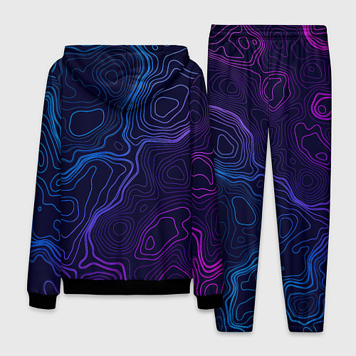 Мужской костюм Абстрактная топографическая карта / 3D-Черный – фото 2