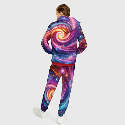 Мужской костюм Космическая галактическая спираль - неоновое свече / 3D-Красный – фото 4