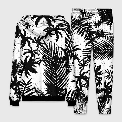 Мужской костюм Чёрно белые пальмы / 3D-Черный – фото 2