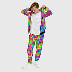 Костюм мужской Разноцветные квадратные плитки, цвет: 3D-черный — фото 2