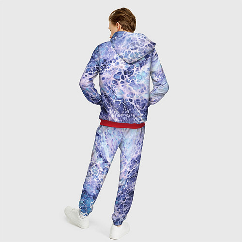 Мужской костюм Абстракция текстура воды и мрамора / 3D-Красный – фото 4
