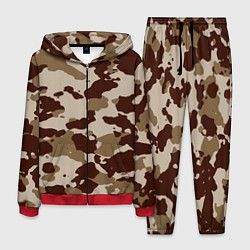 Костюм мужской Коричневый камуфляж текстура, цвет: 3D-красный