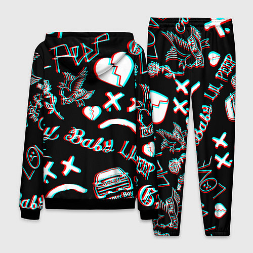 Мужской костюм Lil Peep logo glitch / 3D-Черный – фото 2