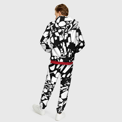 Мужской костюм Модная абстракция - нейроарт / 3D-Красный – фото 4