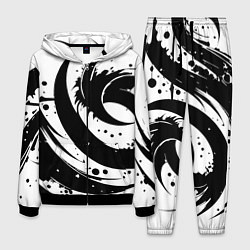 Костюм мужской Ai art black and white abstraction, цвет: 3D-черный