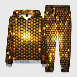 Мужской костюм Металлические соты - роскошный блеск золота