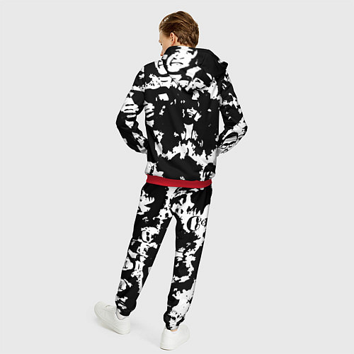 Мужской костюм Все рэперы черно белый / 3D-Красный – фото 4
