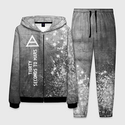 Костюм мужской Thirty Seconds to Mars - grey gradient по-вертикал, цвет: 3D-черный