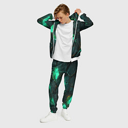 Костюм мужской Зеленые камни с освещением текстура, цвет: 3D-белый — фото 2