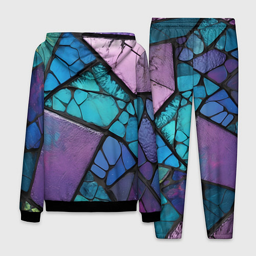 Мужской костюм Цветное стекло абстракция / 3D-Черный – фото 2