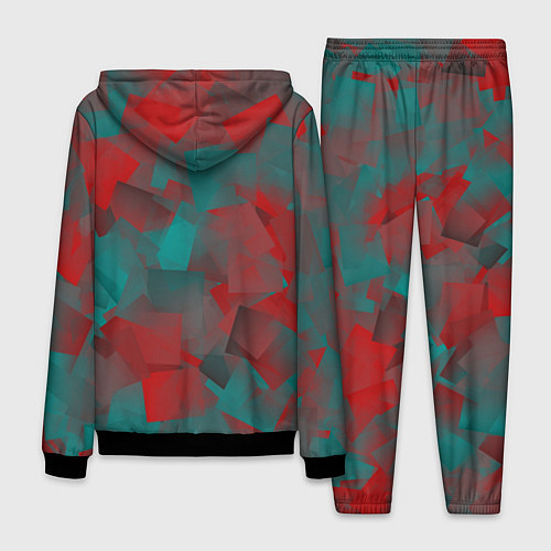 Мужской костюм Зелено-красный калейдоскоп / 3D-Черный – фото 2