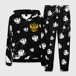 Костюм мужской Герб РФ паттерн, цвет: 3D-черный