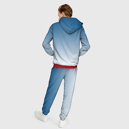 Мужской костюм Бирюзовый градиент текстура / 3D-Красный – фото 4