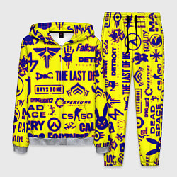 Мужской костюм Логотипы игр на жёлтом