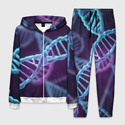 Костюм мужской Неоновые спирали ДНК, цвет: 3D-белый