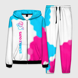 Костюм мужской Stumble Guys neon gradient style по-вертикали, цвет: 3D-черный