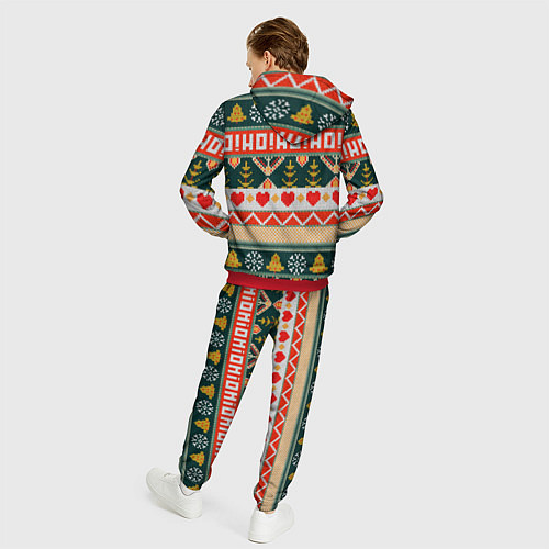 Мужской костюм Новогодняя вязанная текстура ho-ho / 3D-Красный – фото 4