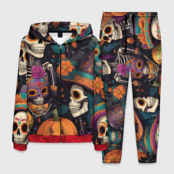 Костюм мужской Хэллоуин страшилки черепа, цвет: 3D-красный