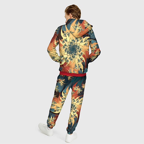 Мужской костюм Оптические узоры фракталы / 3D-Красный – фото 4