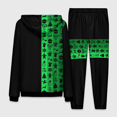 Мужской костюм Новогодние узоры / 3D-Черный – фото 2