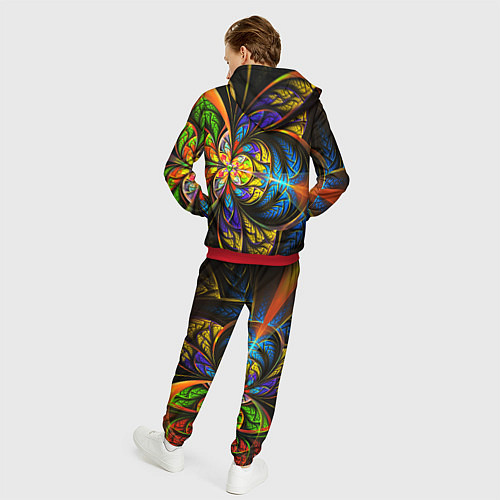 Мужской костюм Фрактальный оптический узор в цвете / 3D-Красный – фото 4