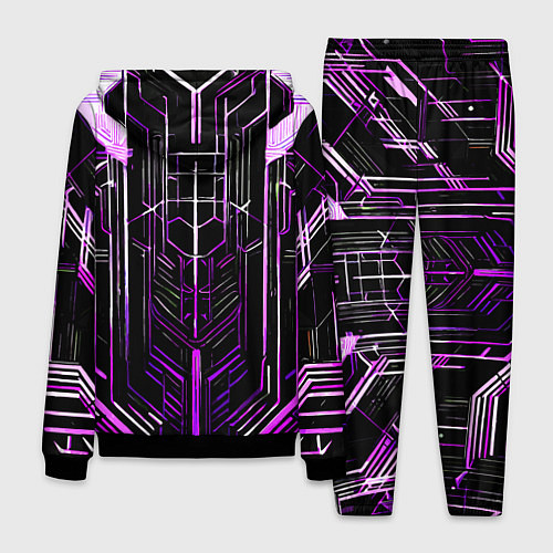 Мужской костюм Purple lines on a black background / 3D-Черный – фото 2