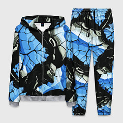 Мужской костюм Чёрные линии на чёрно-синем фоне