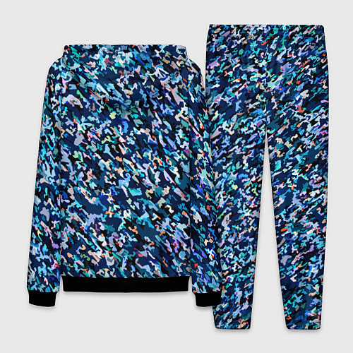 Мужской костюм Абстрактная текстура синий пёстрый / 3D-Черный – фото 2