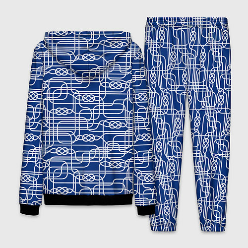Мужской костюм Паттерн с узлами водопроводного лабиринта / 3D-Черный – фото 2