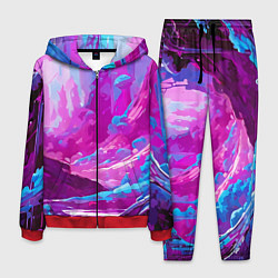 Мужской костюм Фиолетовая кислотная абстракция
