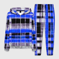 Мужской костюм Белые полосы на чёрно-синем фоне