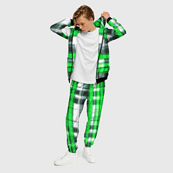 Костюм мужской Чёрные полосы на зелёном-белом фоне, цвет: 3D-черный — фото 2